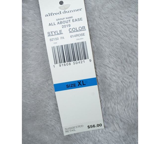 Alfred Dunner Women’s XL Rose Pink Floral Embroidered Zip Pullover Sweater - Picture 4 of 5